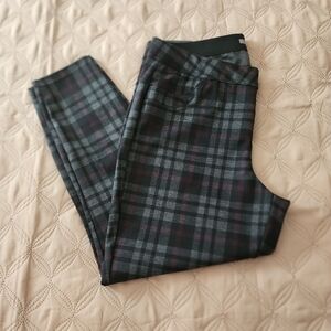 Maurices Womens Plaid Skinny Ankle Pants Stretch Polyester Blend 16w short